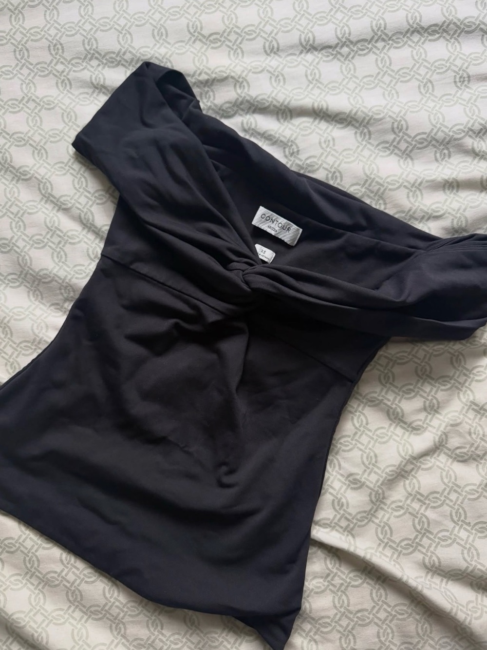 Aritzia Black Off-Shoulder Twist Front Camisole